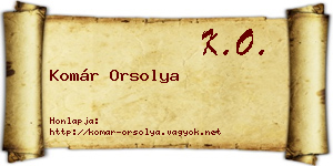 Komár Orsolya névjegykártya